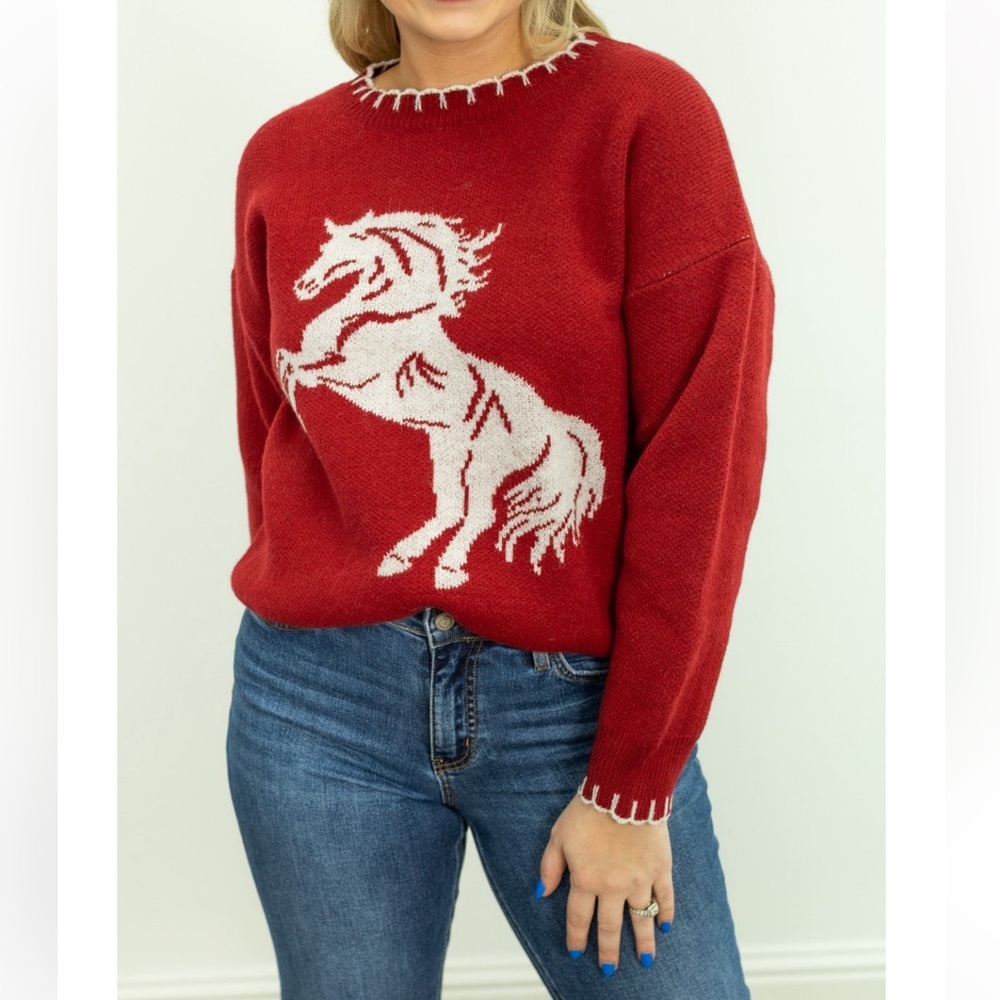 Red Horse Graphic Sweater